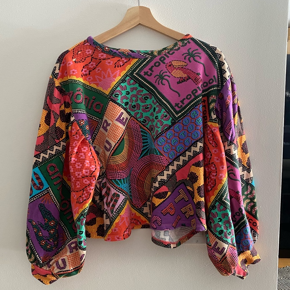 FARM Rio Dotted Patch Scarf Sweatshirt Size S